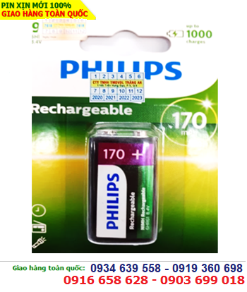 Pin sạc 9V vuông Philips 9VB1A17/97 - 9V170mAh chính hãng Philips